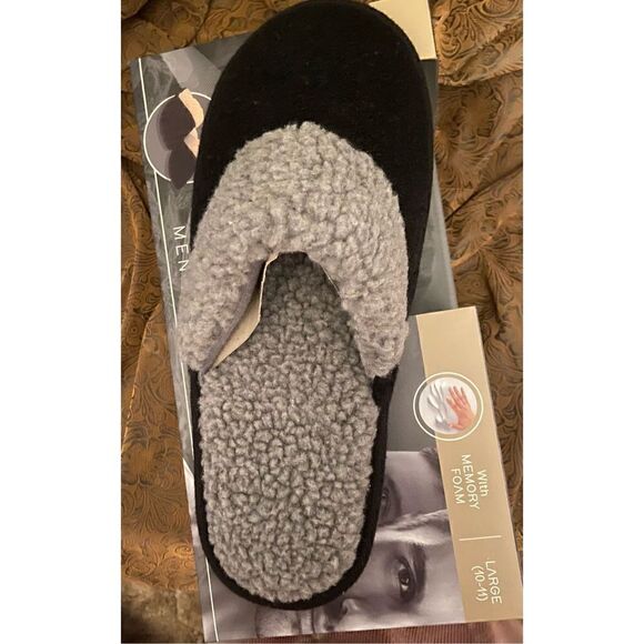 Tranquility‎ Men's Memory Foam Slip-on Slippers Large Size 10-11 Black - Picture 2 of 6